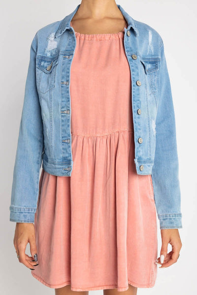 Chaqueta regular fit desgastada