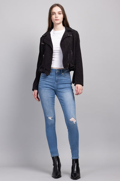 Destructed Detailed on Waist Band Skinny