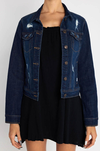 Chaqueta regular fit desgastada