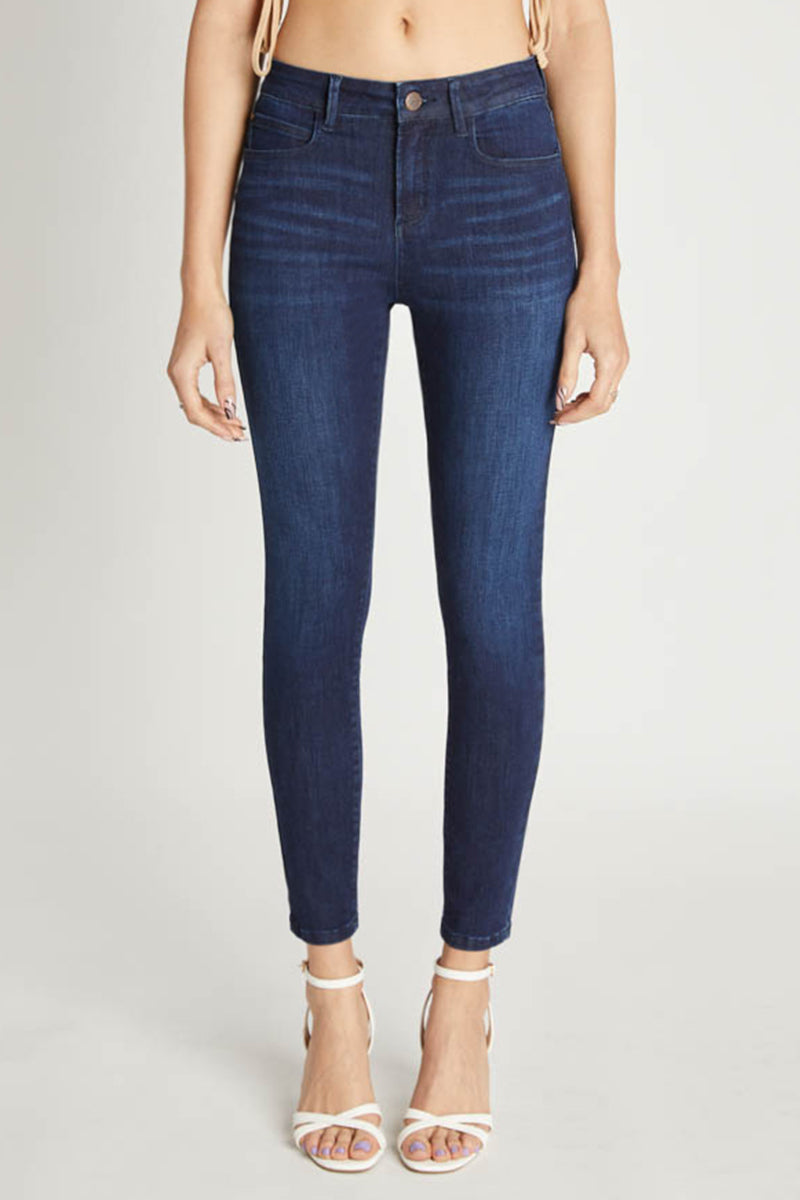 Self Stitched High Rise Ankle Skinny Jeans