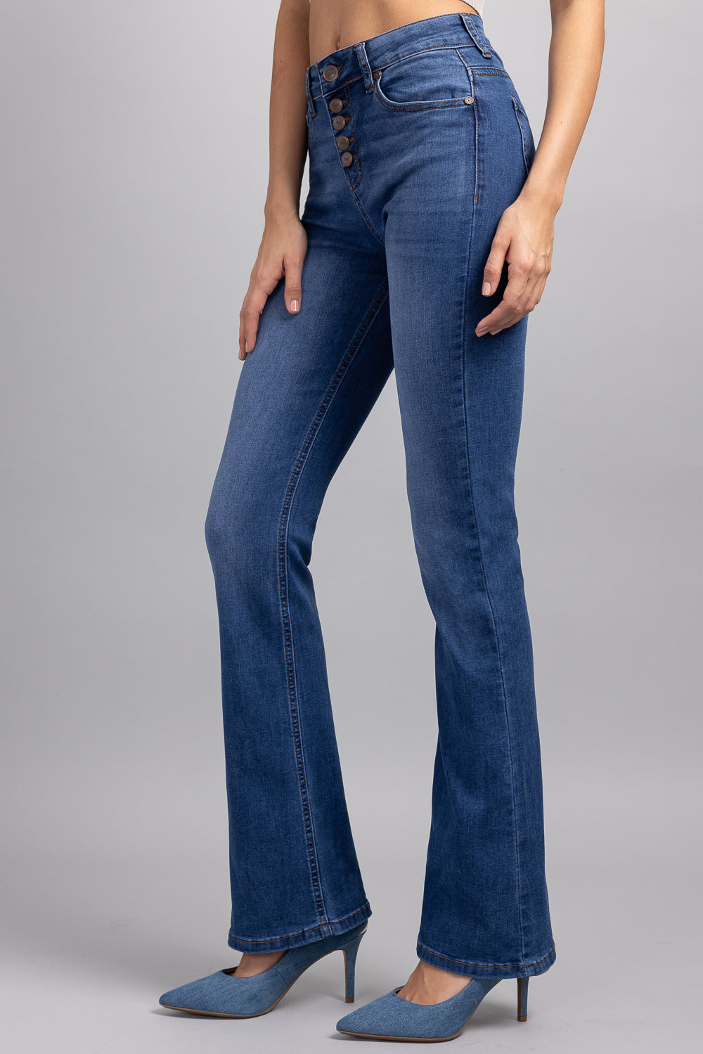 Jeans bootcut clásicos de tiro alto de los años 70