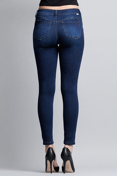 Mid Rise Push Up Ankle Skinny