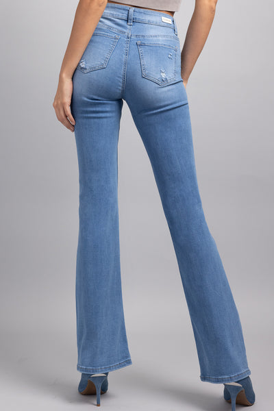 High Waisted Slim Bootcut Jeans