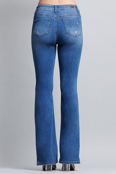 High Waisted Slim Bootcut Jeans