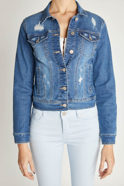 Chaqueta vaquera clásica desgastada