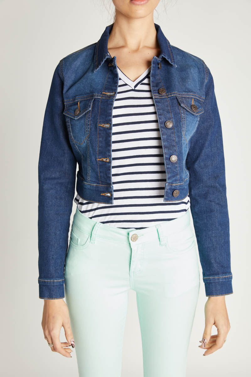 Fitted Basic Crop Jacket