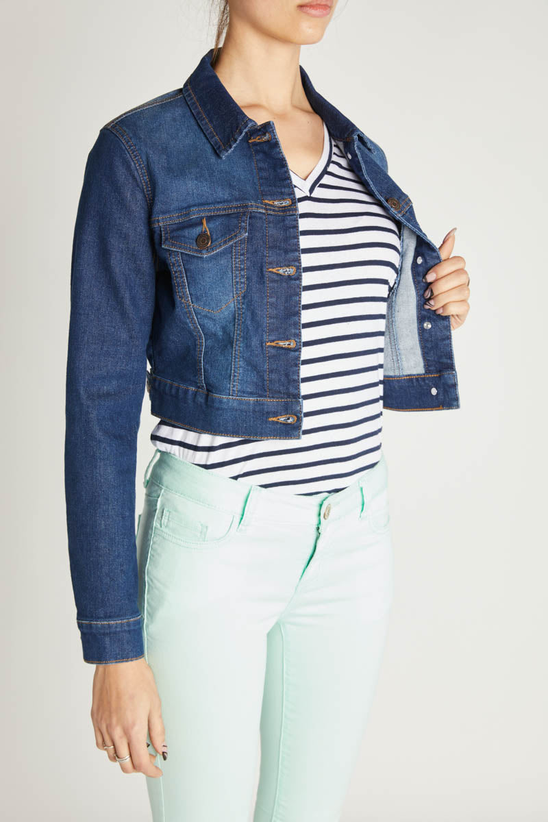 Fitted Basic Crop Jacket