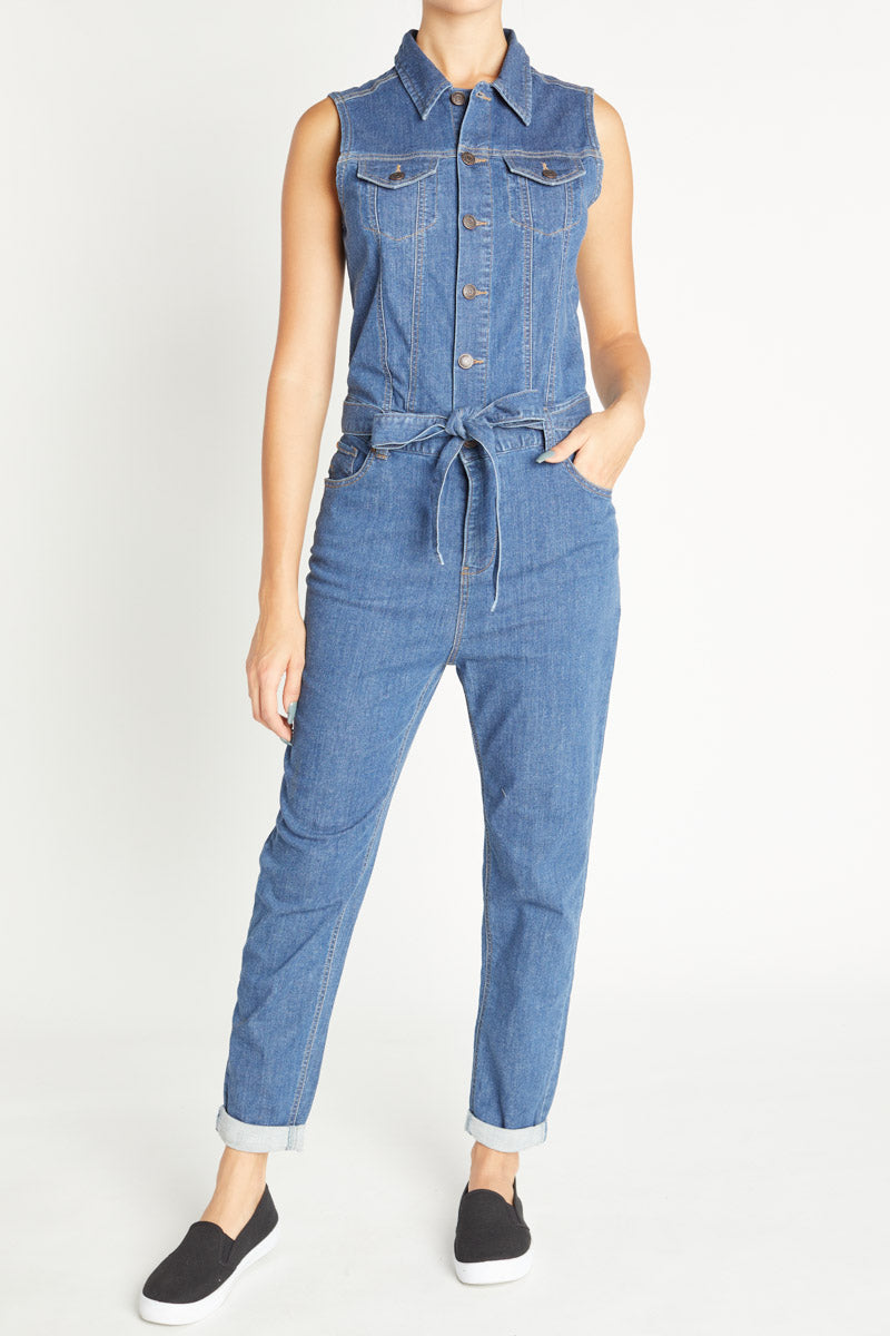 Sleeveless Ankle Grazer Jumpsuit in Relaxed Fit