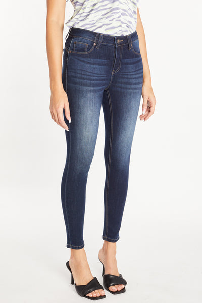 Mid Rise Push Up Ankle Skinny