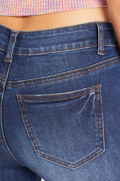 Distressed Ankle Denim Skinny Jeans