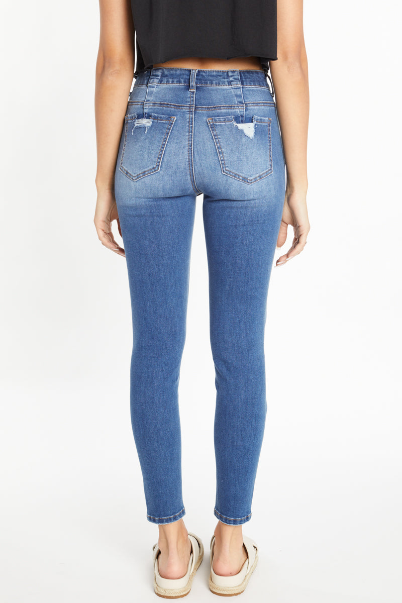 High Rise Ankle Skinny with Back Dart Detail