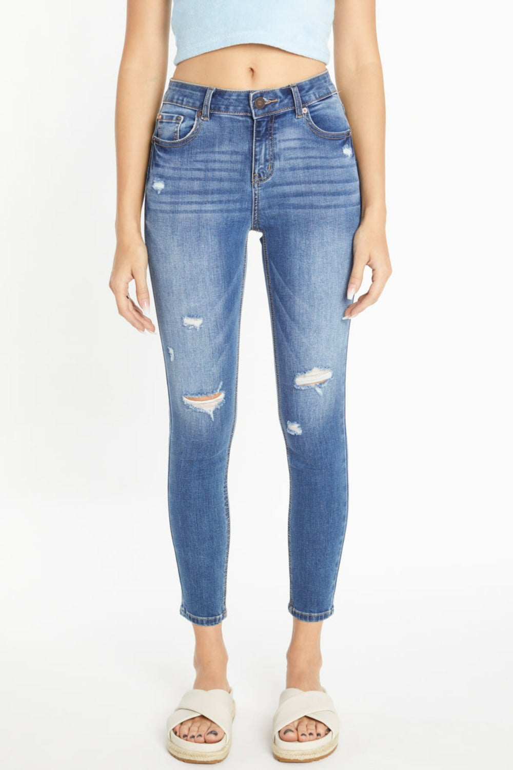 High Rise Push Up Skinny Jeans