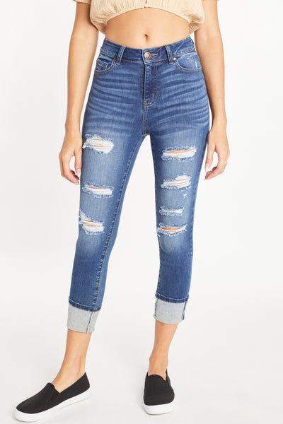 High Rise Wide Cuff Ankle Grazer