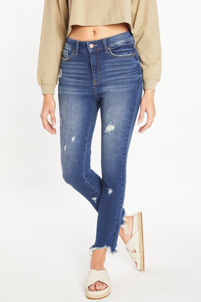 Super High Rise Skinny with Heavily Chewed Fray Hem