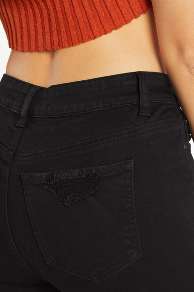 Corte para botas de tiro alto con dobladillo deshilachado desigual