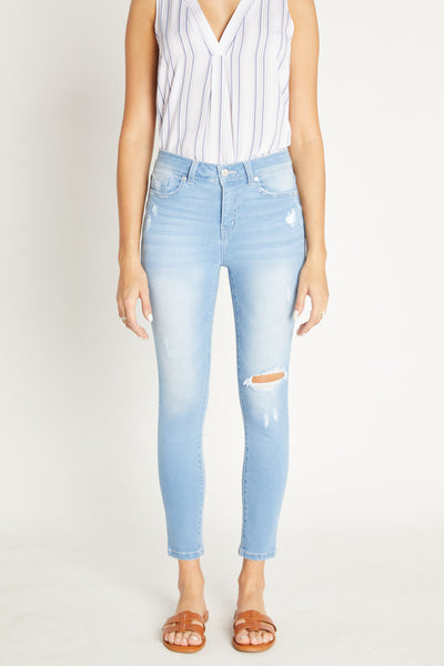 High Rise Destructed Ankle skinny