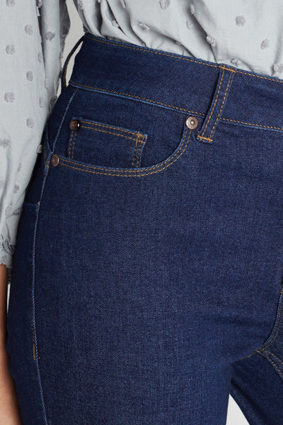 Mid Rise Push Up Ankle Skinny with Classic Wash
