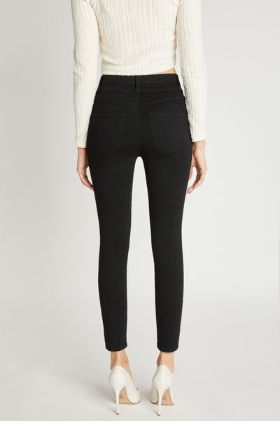 High Rise Double Waist Band Push Up Ankle Skinny