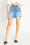 High Rise Frayed Hem Mini Skirt