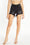 Shorts de tiro superalto con dobladillo deshilachado